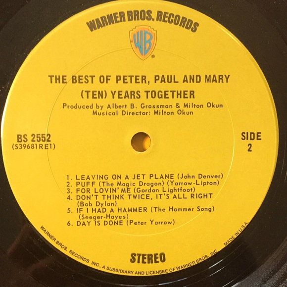 Peter, Paul And Mary -“(Ten) Years Together” LP - Picture 5 of 5